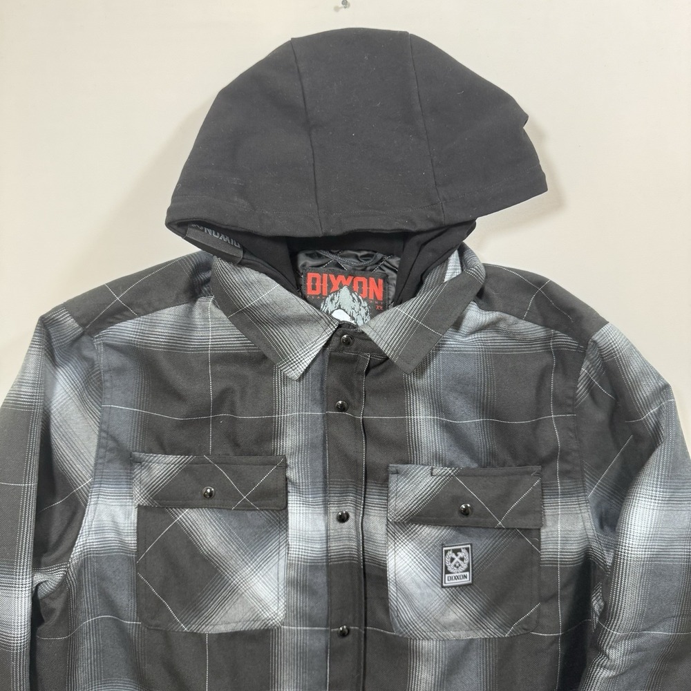 DIXXON Flannel DESTROYER Hooded Flannel Jacket Men's XL Plaid‎ Zip Snap Grunge - Picture 3 of 11